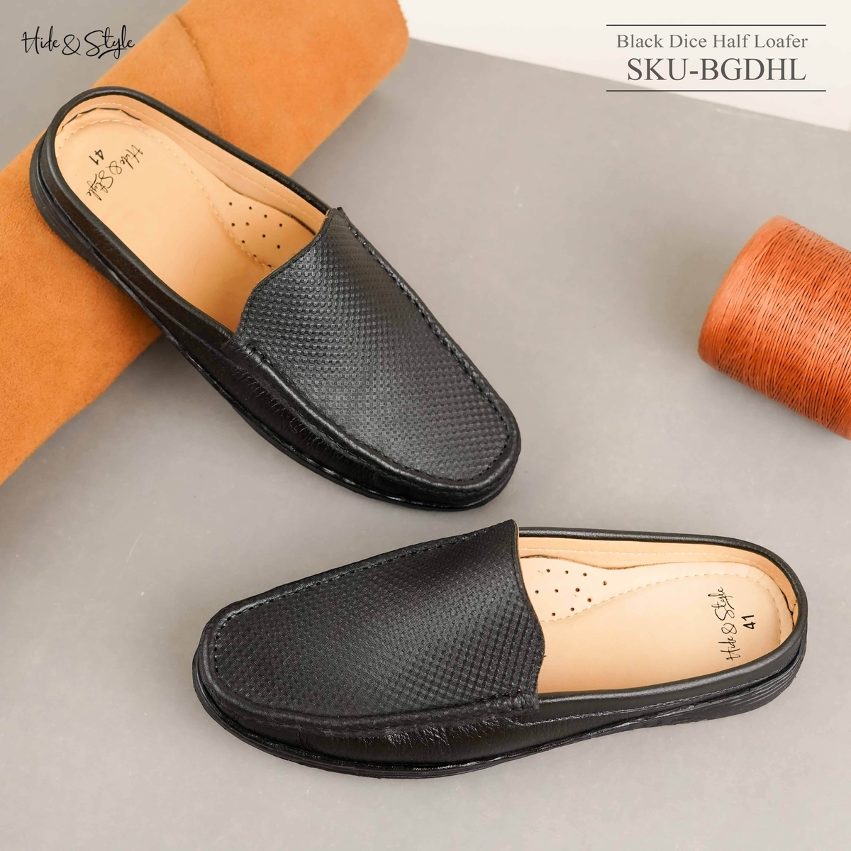 Black Dice Half Loafer