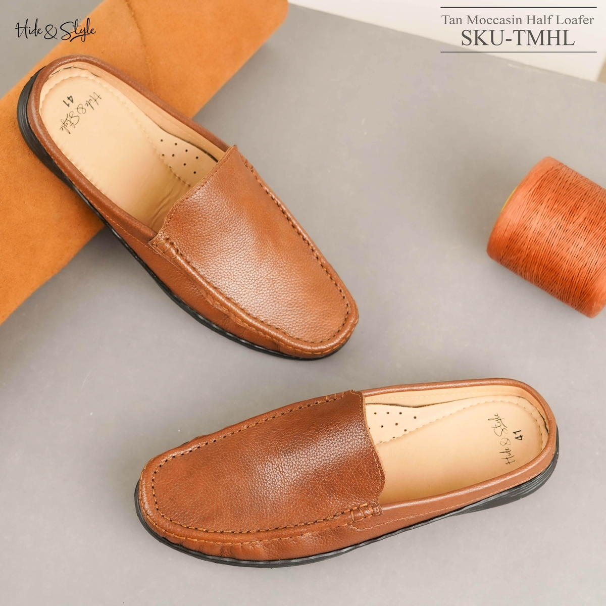 Deep Tan Moccasin Half Loafer